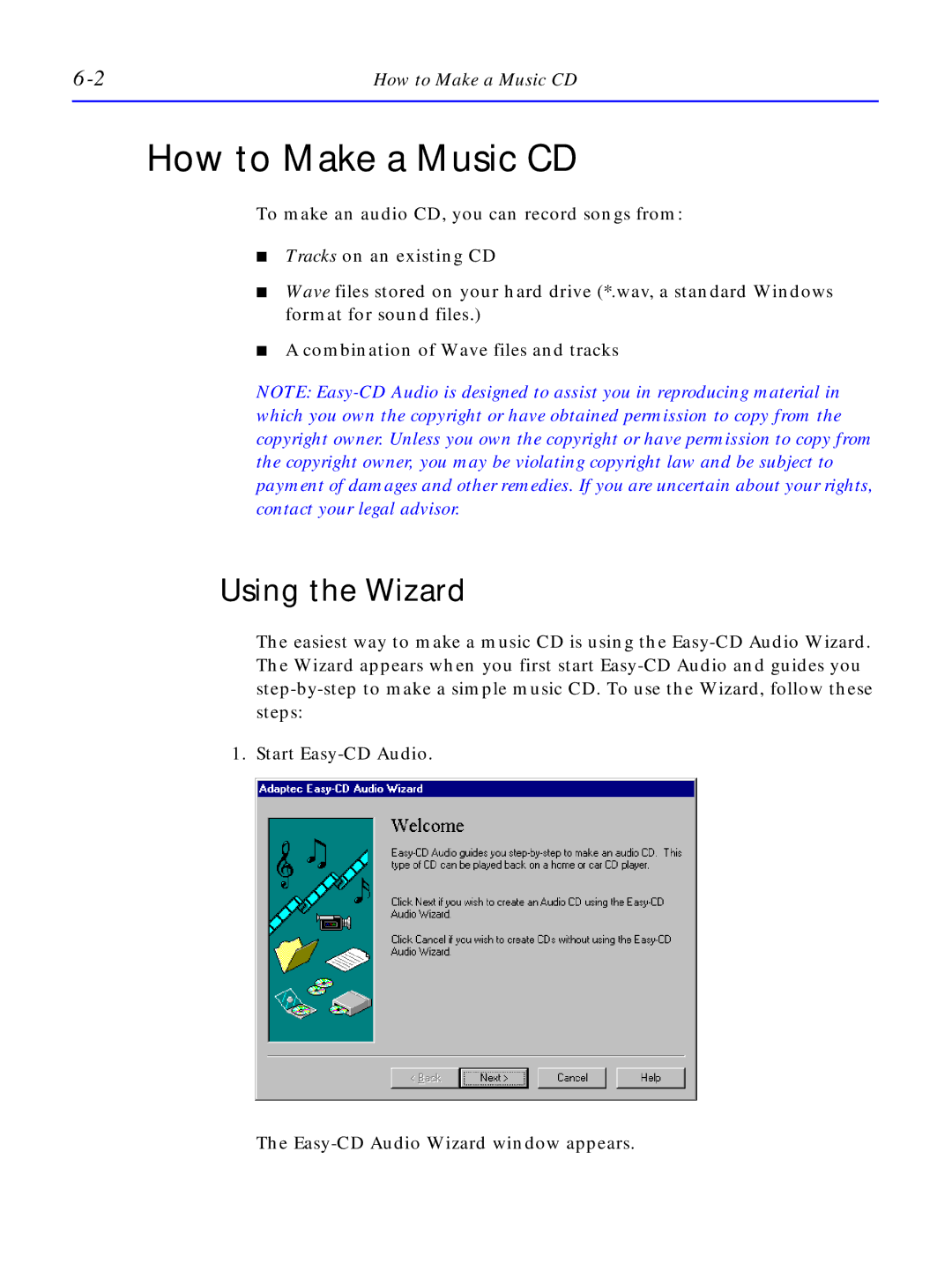 HP C4380-90100 manual How to Make a Music CD, Using the Wizard 