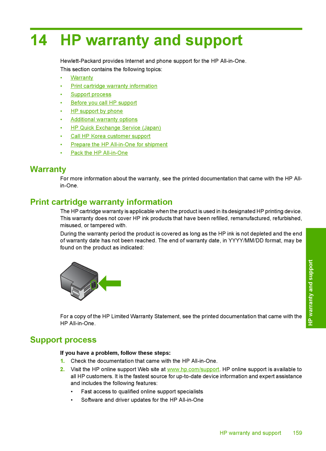 HP C4390, C4380, C4385 manual HP warranty and support, Warranty 