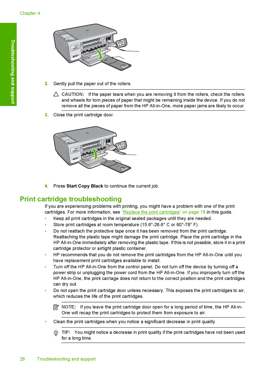 HP C4380, C4390, C4385 manual Print cartridge troubleshooting 