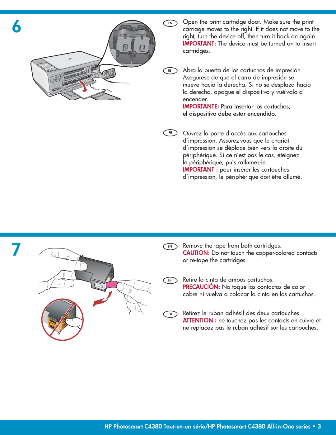 HP C4390, C4380 manual Open the print cartridge door. Make sure the print 