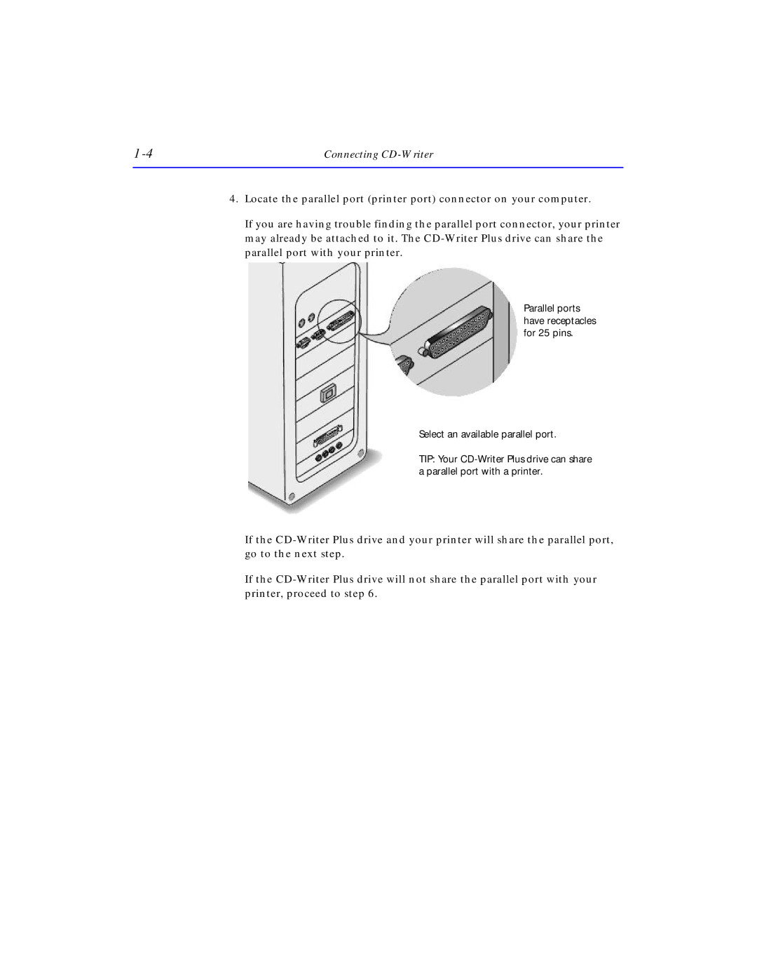 HP C4381-90100 manual Parallel ports have receptacles for 25 pins 