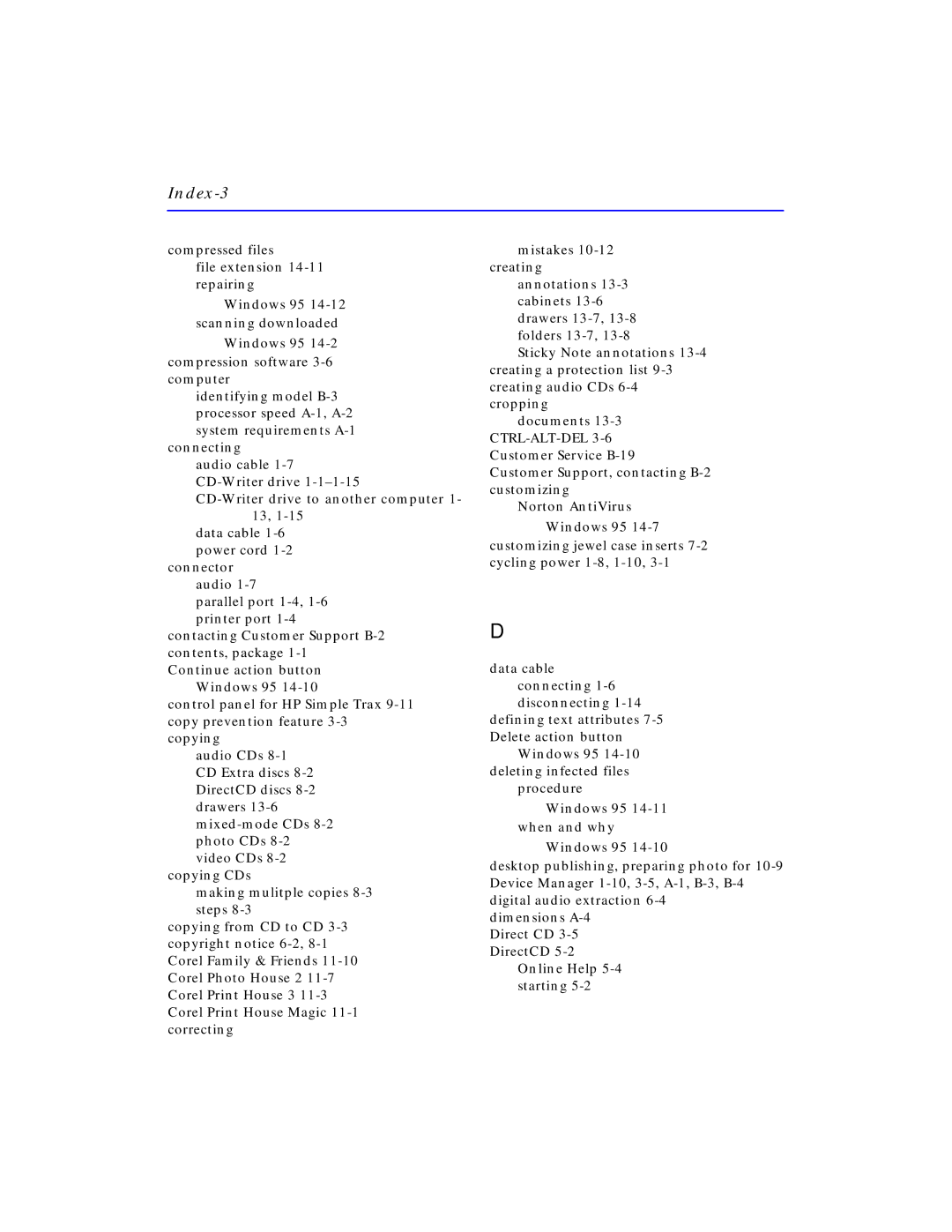 HP C4381-90100 manual Index-3 