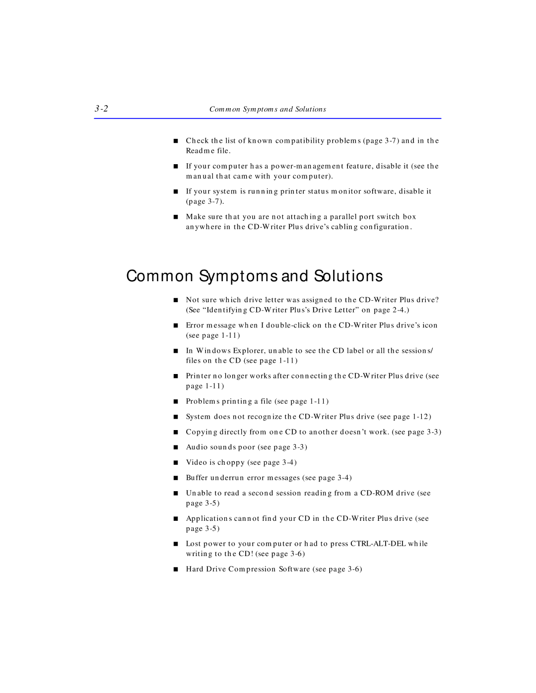 HP C4381-90100 manual Common Symptoms and Solutions 