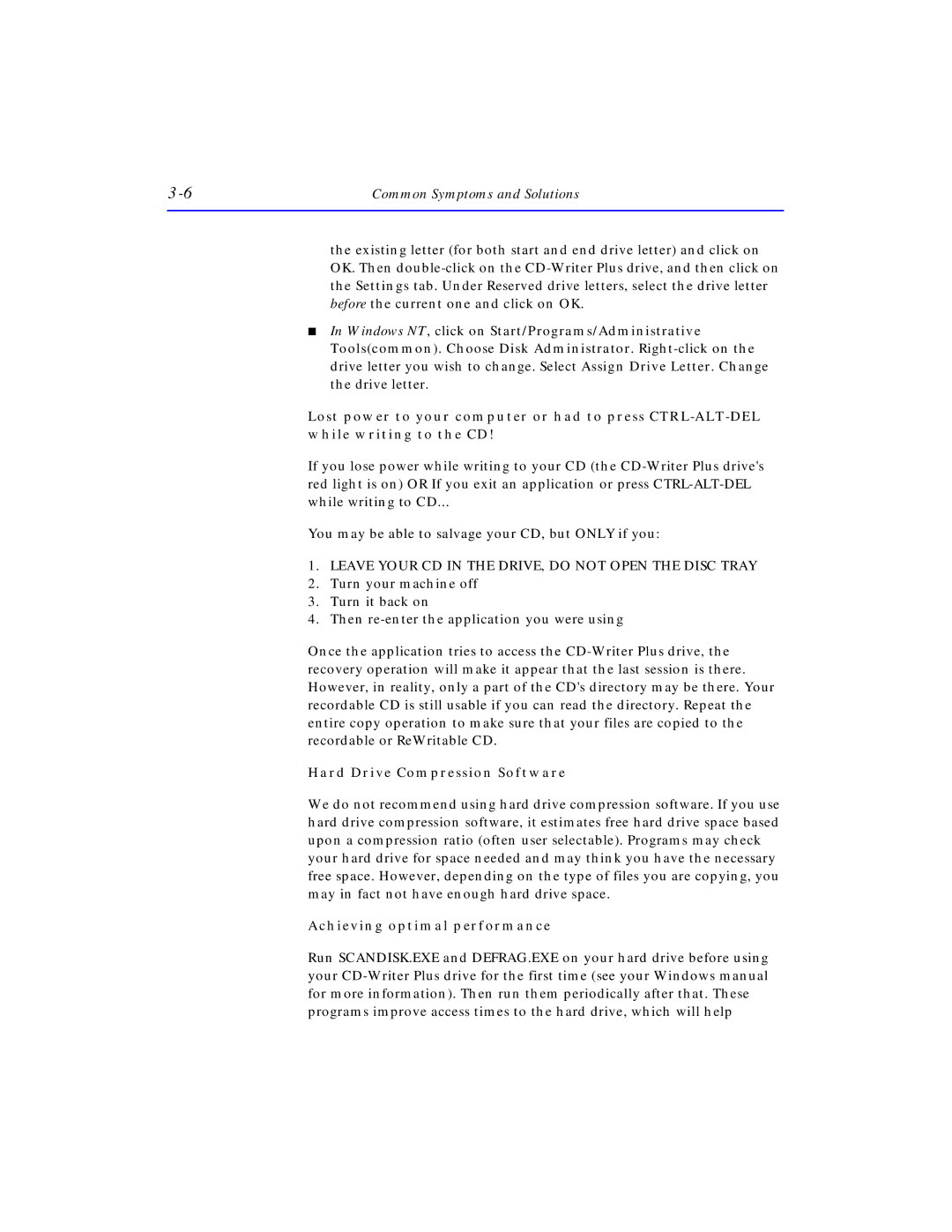 HP C4381-90100 manual Hard Drive Compression Software, Achieving optimal performance 