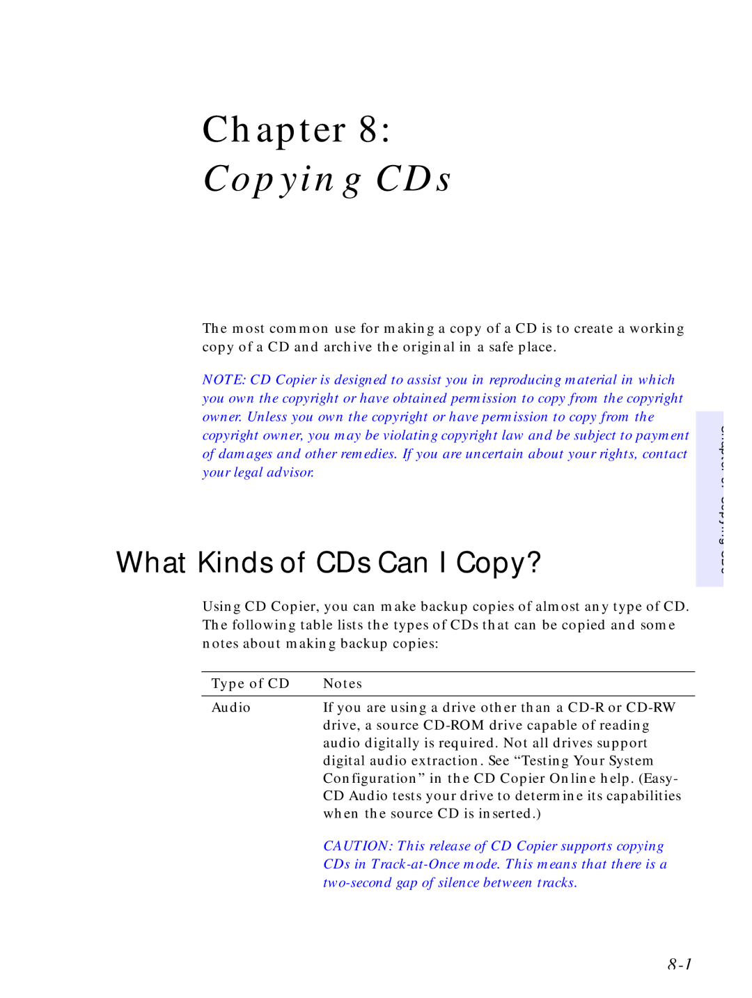 HP C4381-90100 manual Copying CDs, What Kinds of CDs Can I Copy? 