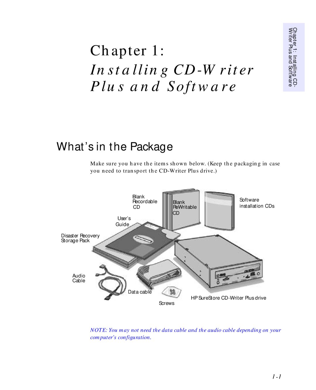 HP C4392-90100 manual Installing CD-Writer Plus and Software, What’s in the Package 