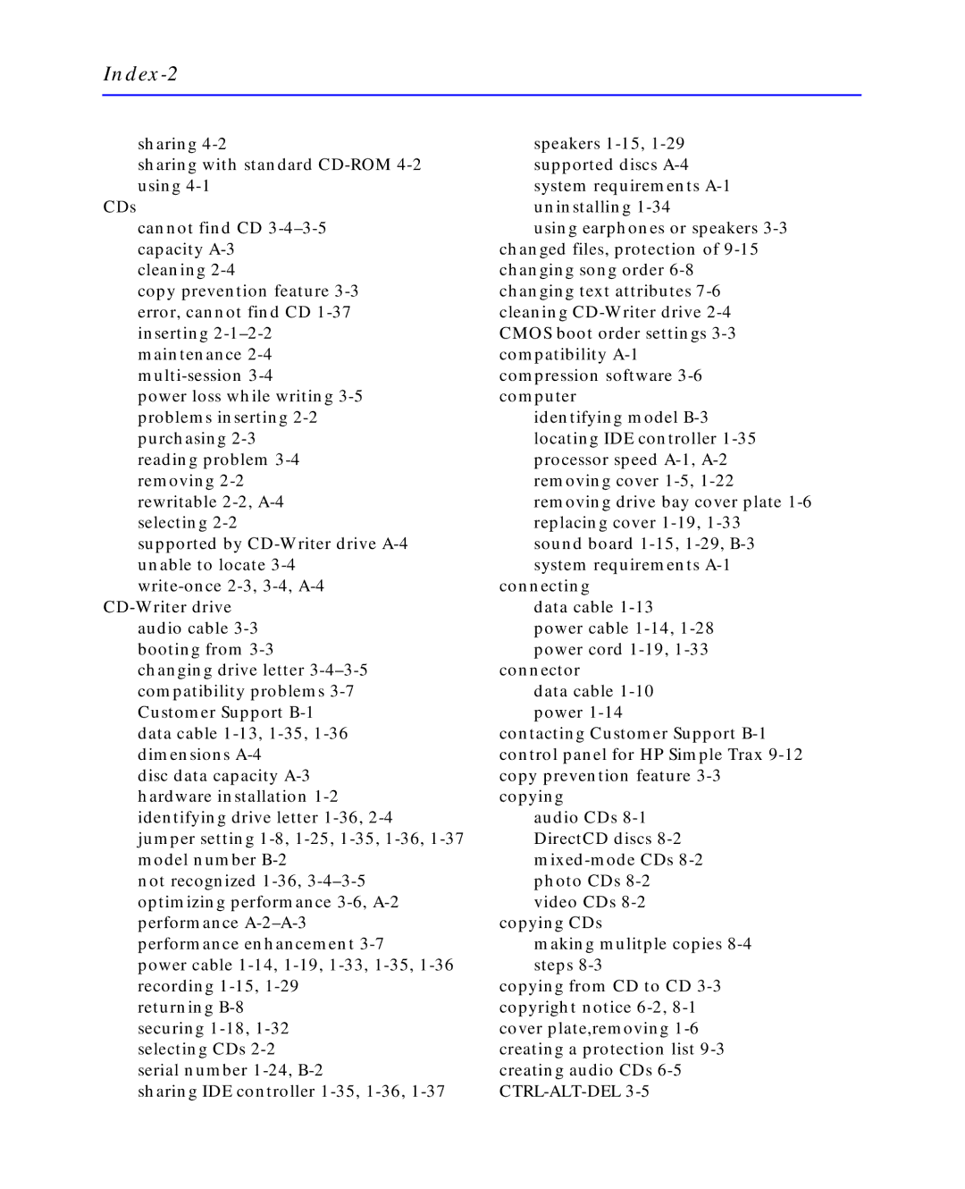 HP C4392-90100 manual Index-2 