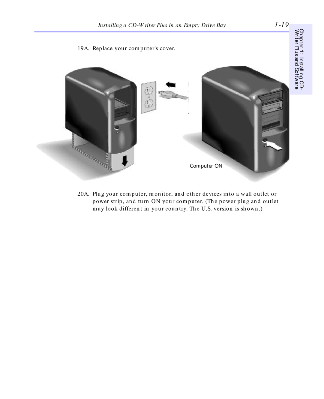 HP C4392-90100 manual 19A. Replace your computers cover 