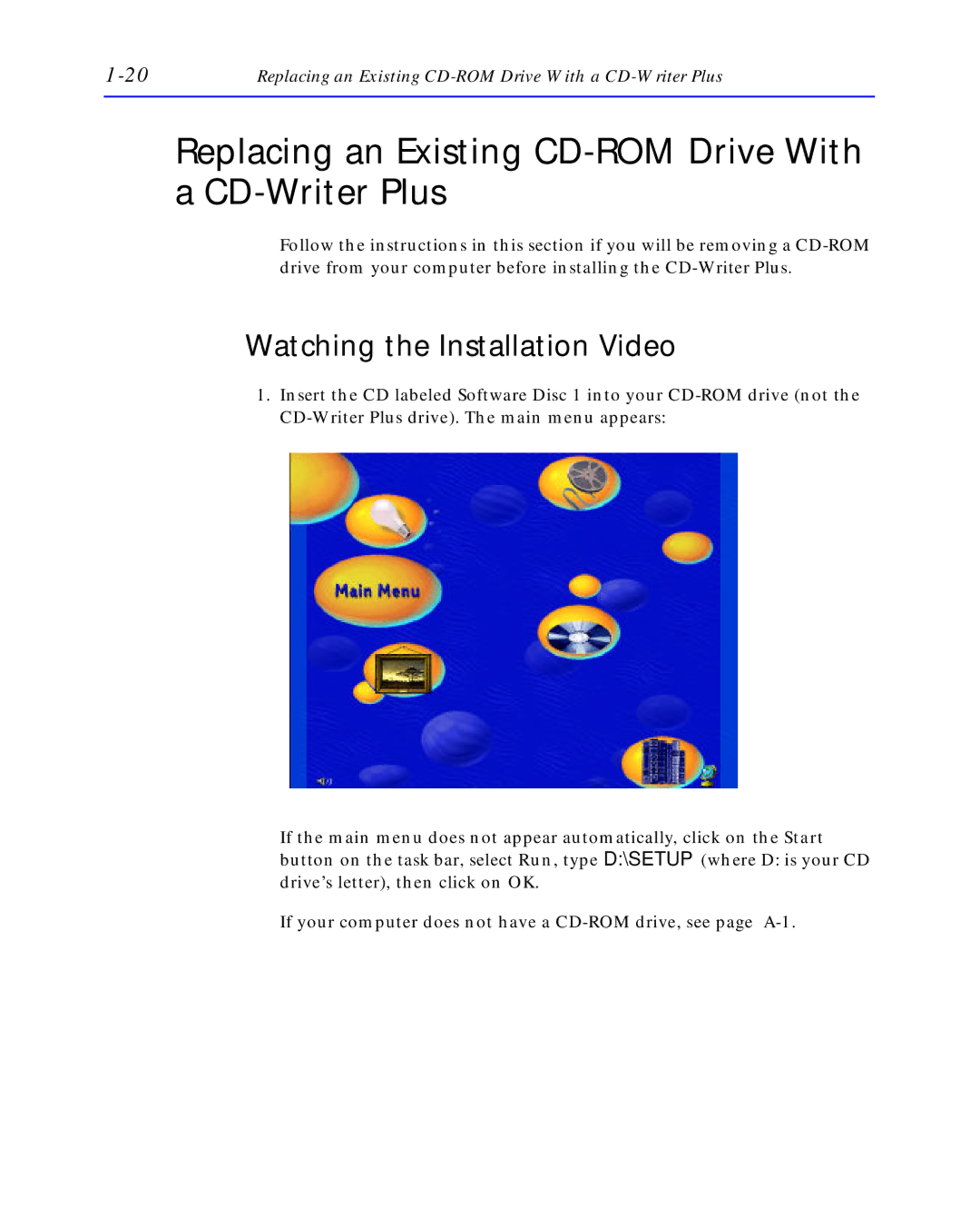 HP C4392-90100 manual Replacing an Existing CD-ROM Drive With CD-Writer Plus, Watching the Installation Video 