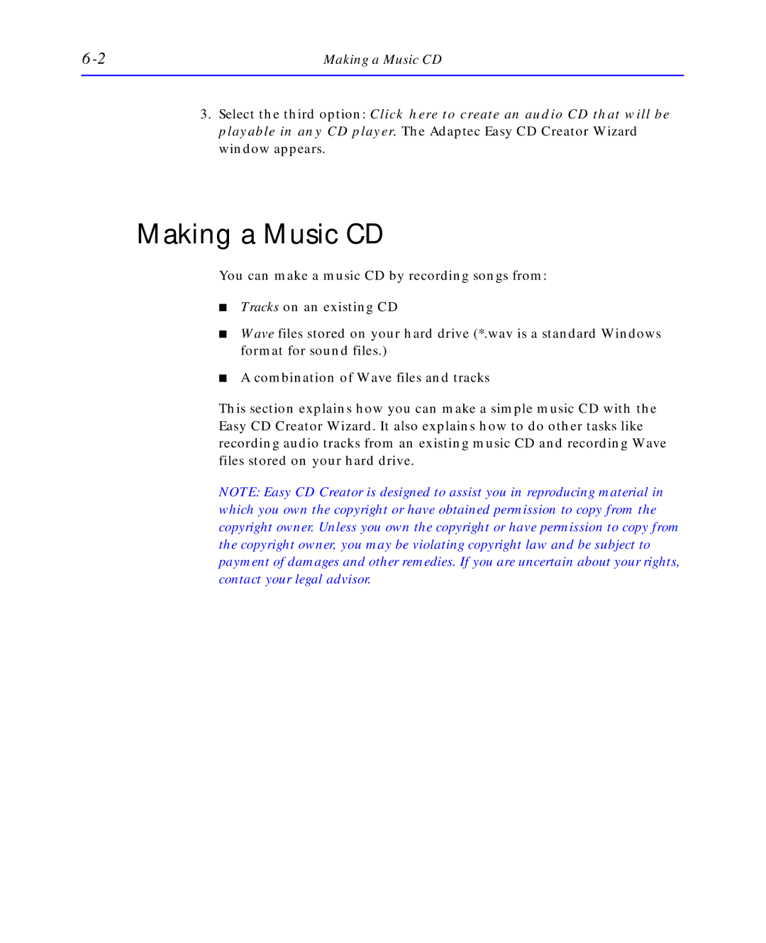 HP C4392-90100 manual Making a Music CD 