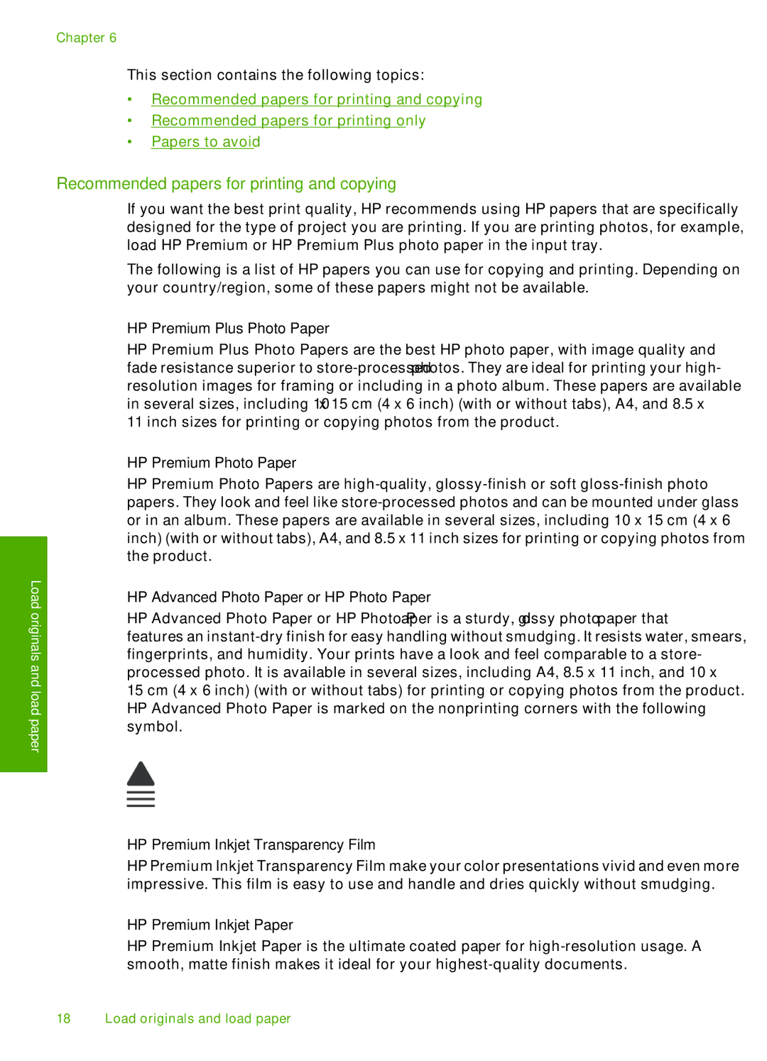 HP C4472, C4485, C4435, C4440 manual Recommended papers for printing and copying 