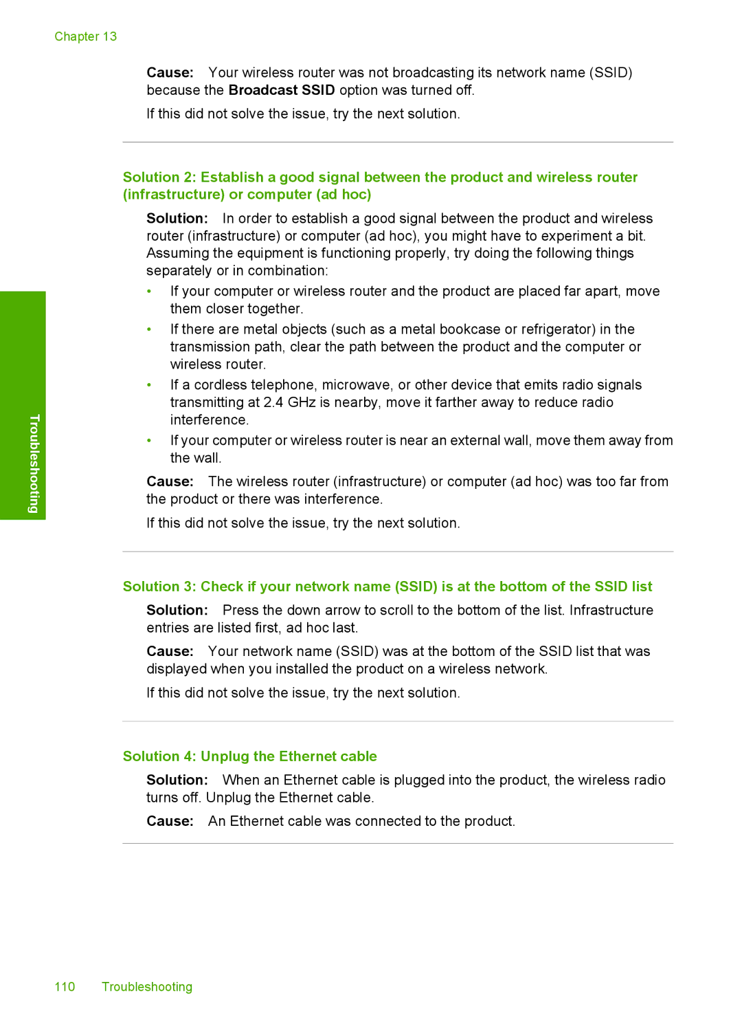 HP C4599, C4580 manual Solution 4 Unplug the Ethernet cable 