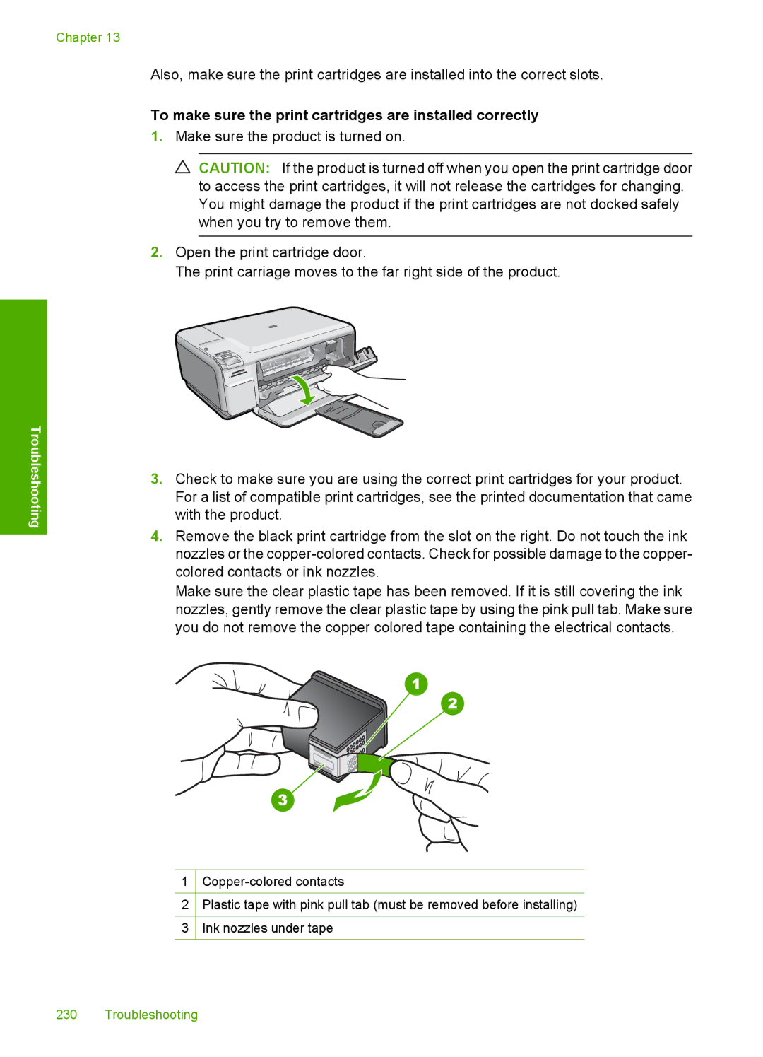 HP C4599, C4580 manual To make sure the print cartridges are installed correctly 