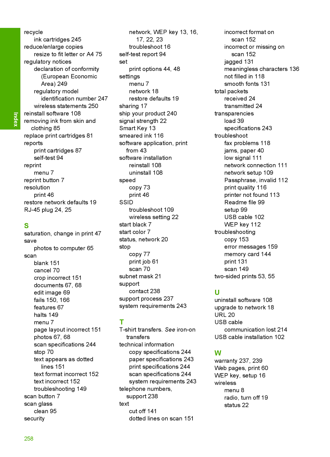 HP C4599, C4580 manual 258 