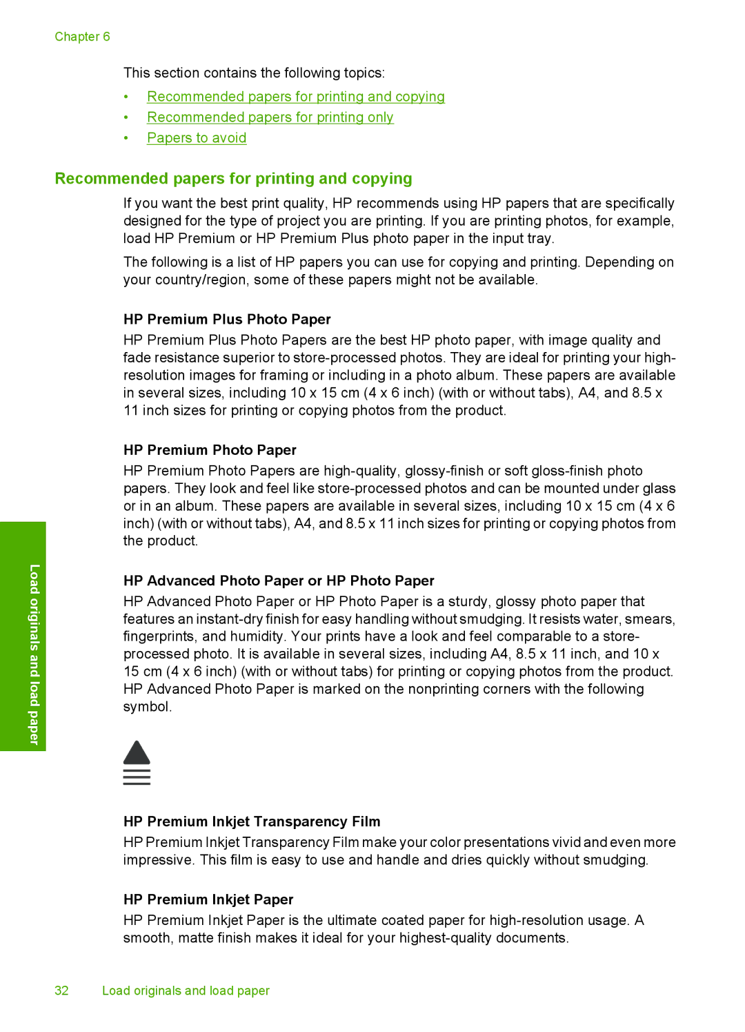 HP C4599, C4580 manual Recommended papers for printing and copying 