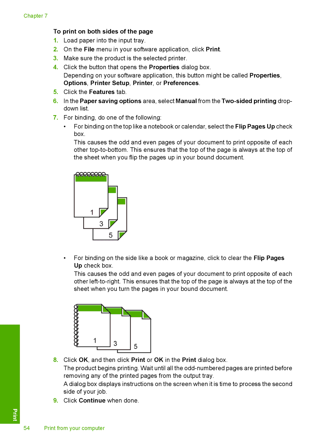 HP C4599, C4580 manual To print on both sides 