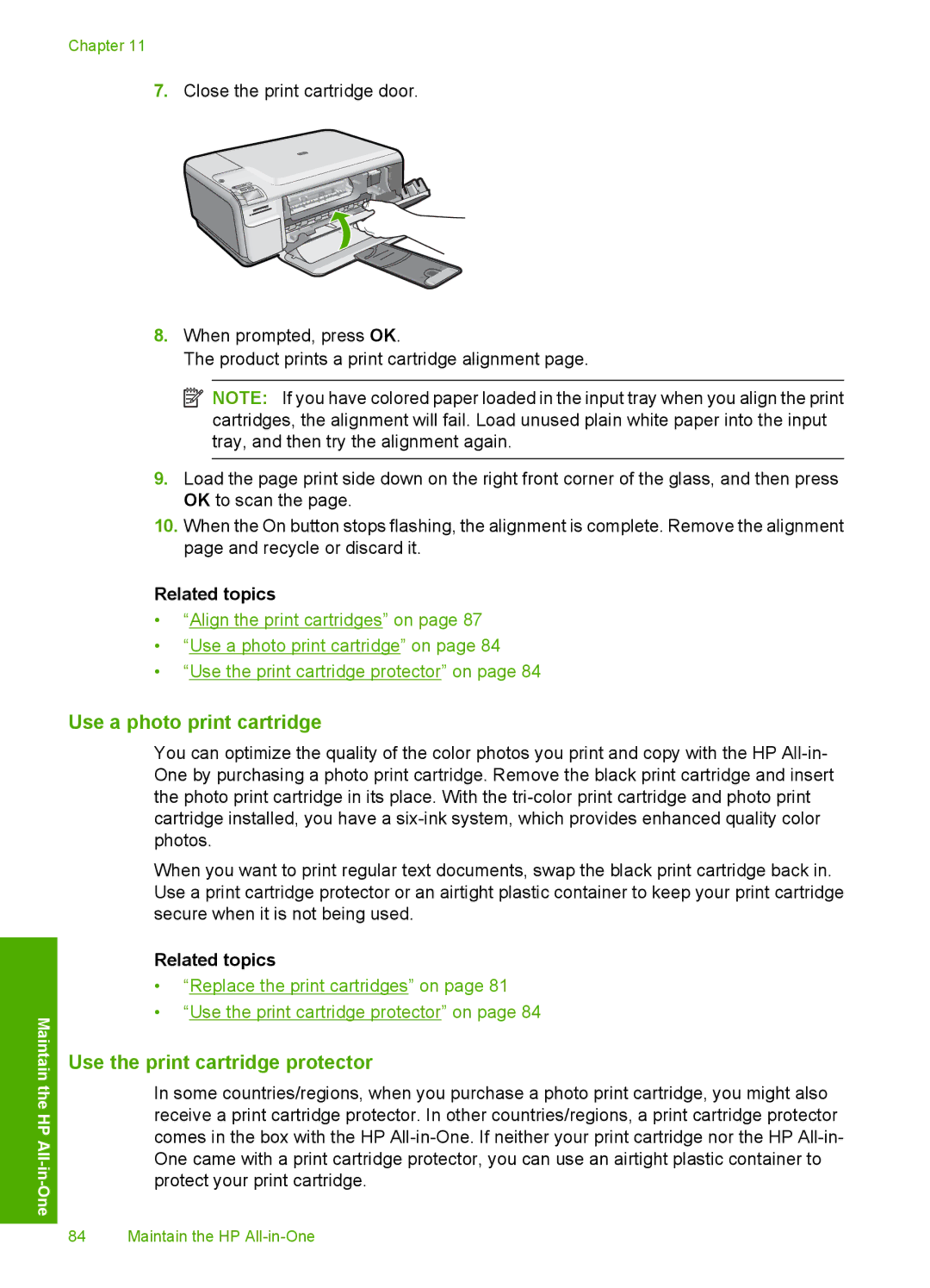 HP C4599, C4580 manual Use a photo print cartridge, Use the print cartridge protector 