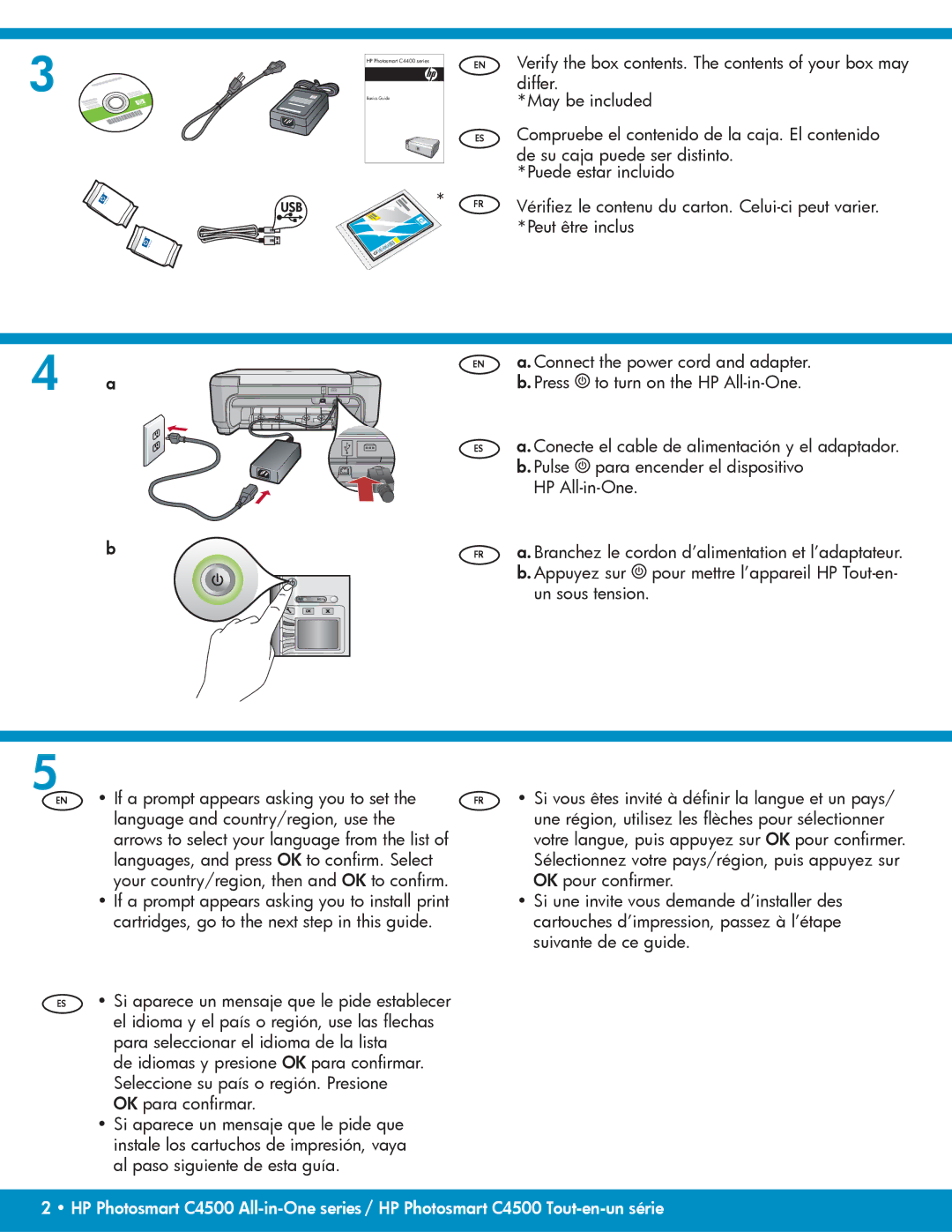 HP C4580, C4599 manual HP Photosmart C4400 series Basics Guide 