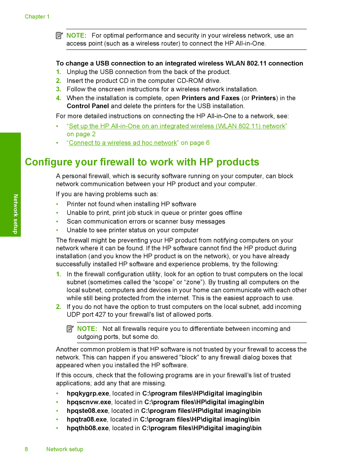 HP C4580, C4599 manual Configure your firewall to work with HP products 