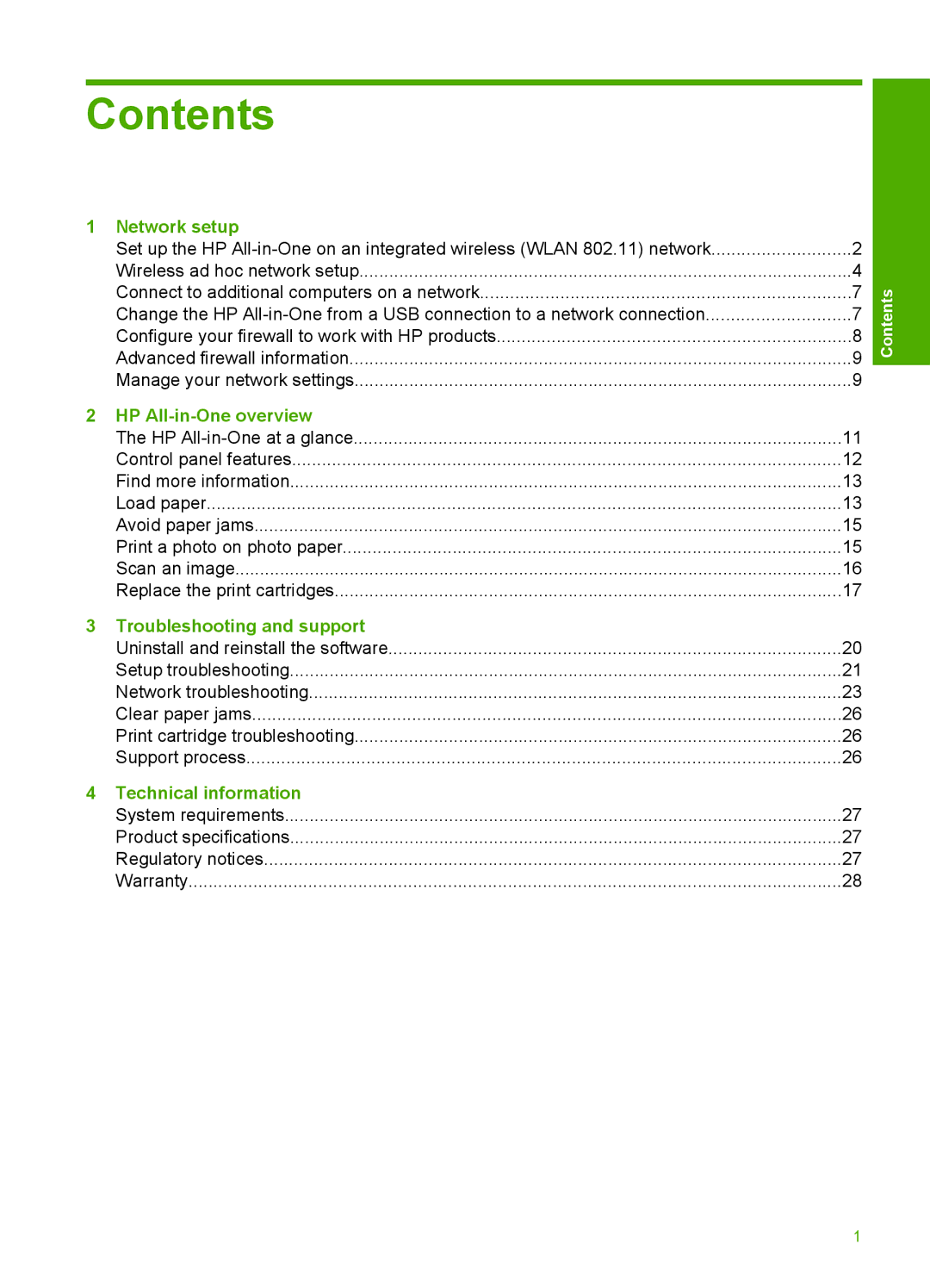 HP C4599, C4580 manual Contents 