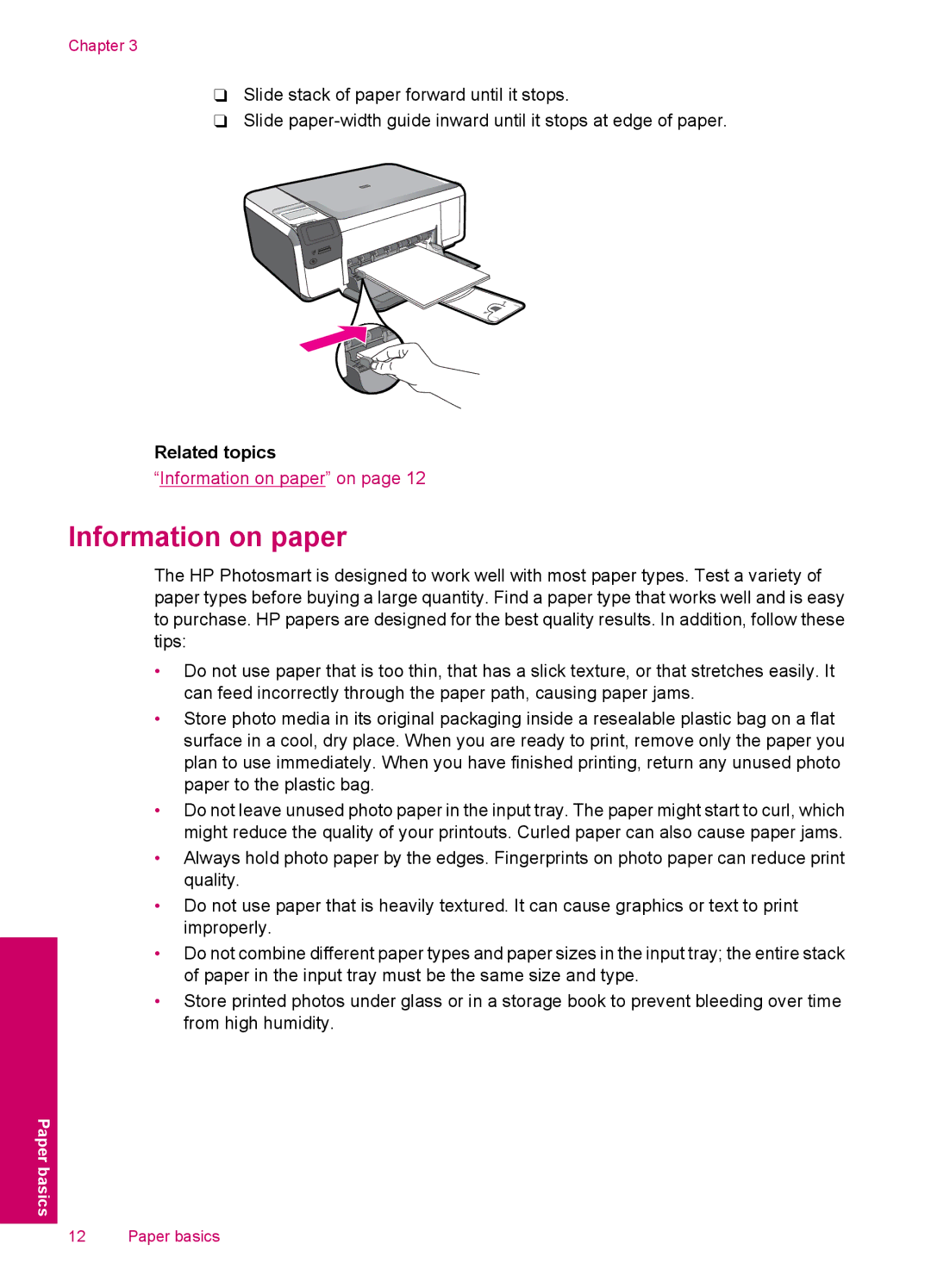 HP C4600, C4680 manual Information on paper, Related topics 