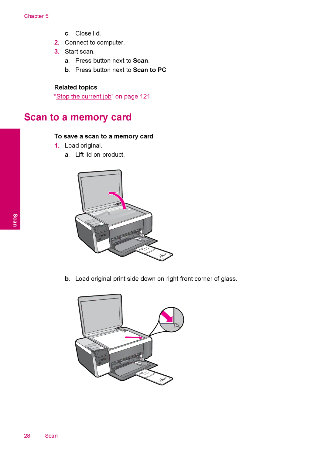 HP C4600, C4680 manual Scan to a memory card, To save a scan to a memory card 