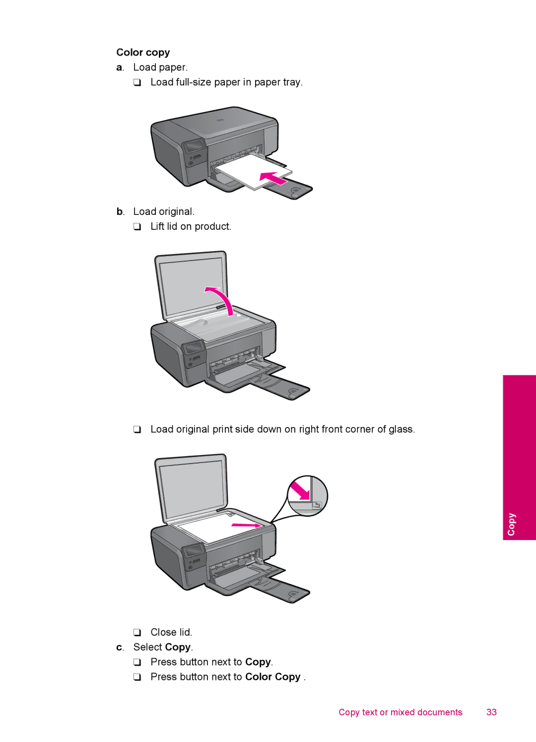 HP C4680, C4600 manual Color copy 