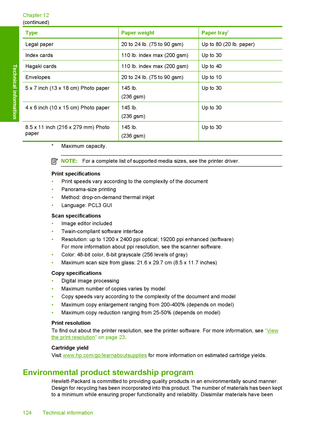 HP C4640, C4650, C4680 manual Environmental product stewardship program 