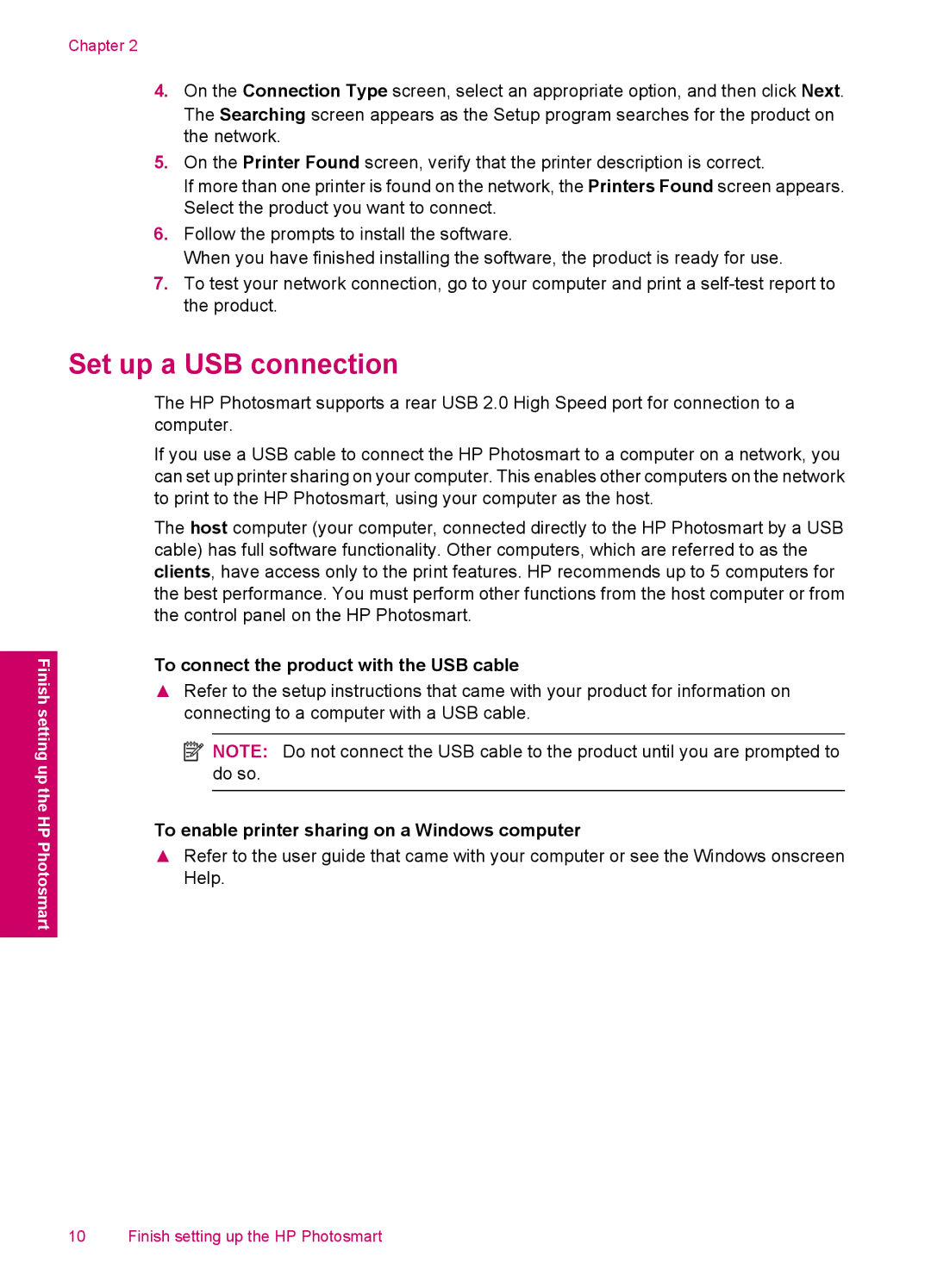 HP C4750, C4795, C4780, C4740 manual Set up a USB connection, To connect the product with the USB cable 