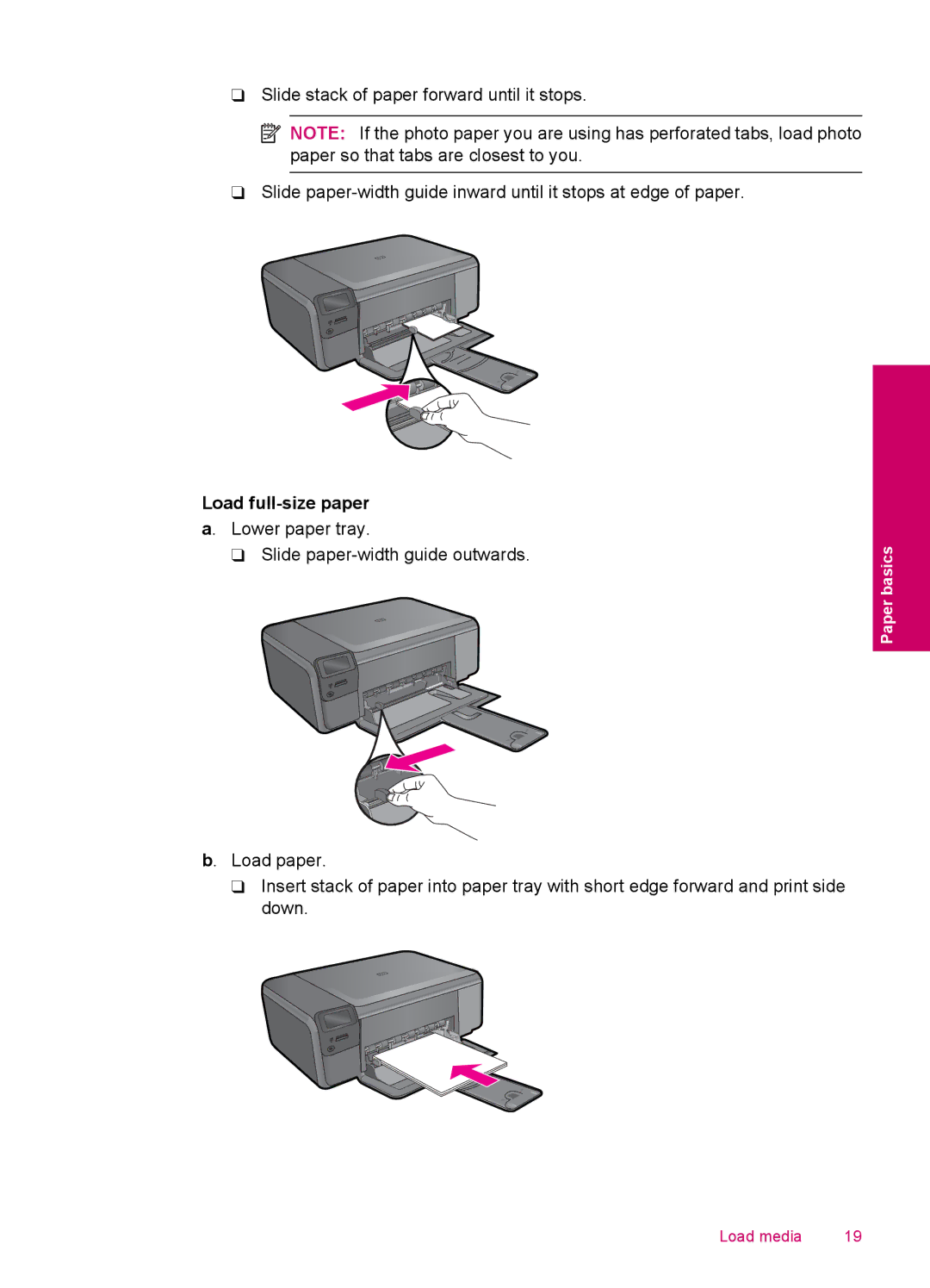 HP C4795, C4750, C4780, C4740 manual Load full-size paper 