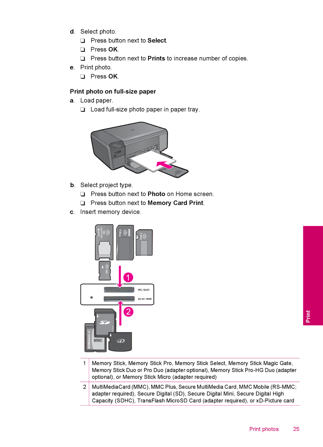 HP C4740, C4750, C4795, C4780 manual Print photo on full-size paper a. Load paper 