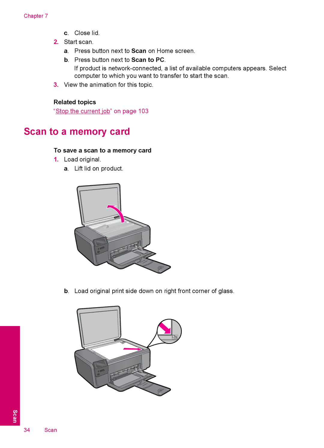 HP C4750, C4795, C4780, C4740 manual Scan to a memory card, To save a scan to a memory card 