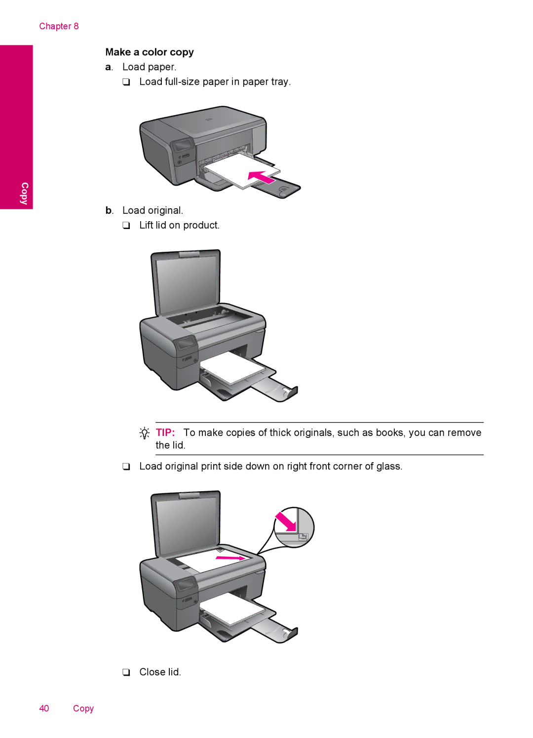 HP C4780, C4750, C4795, C4740 manual Make a color copy 