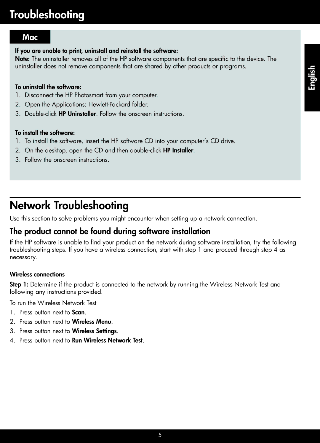 HP C4795, C4750, C4780, C4740 manual Network Troubleshooting, Mac, Product cannot be found during software installation 