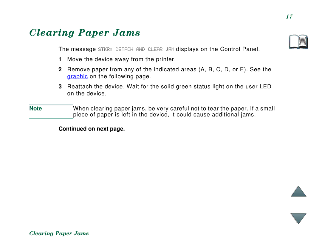 HP C4779x, C4788x manual Clearing Paper Jams 