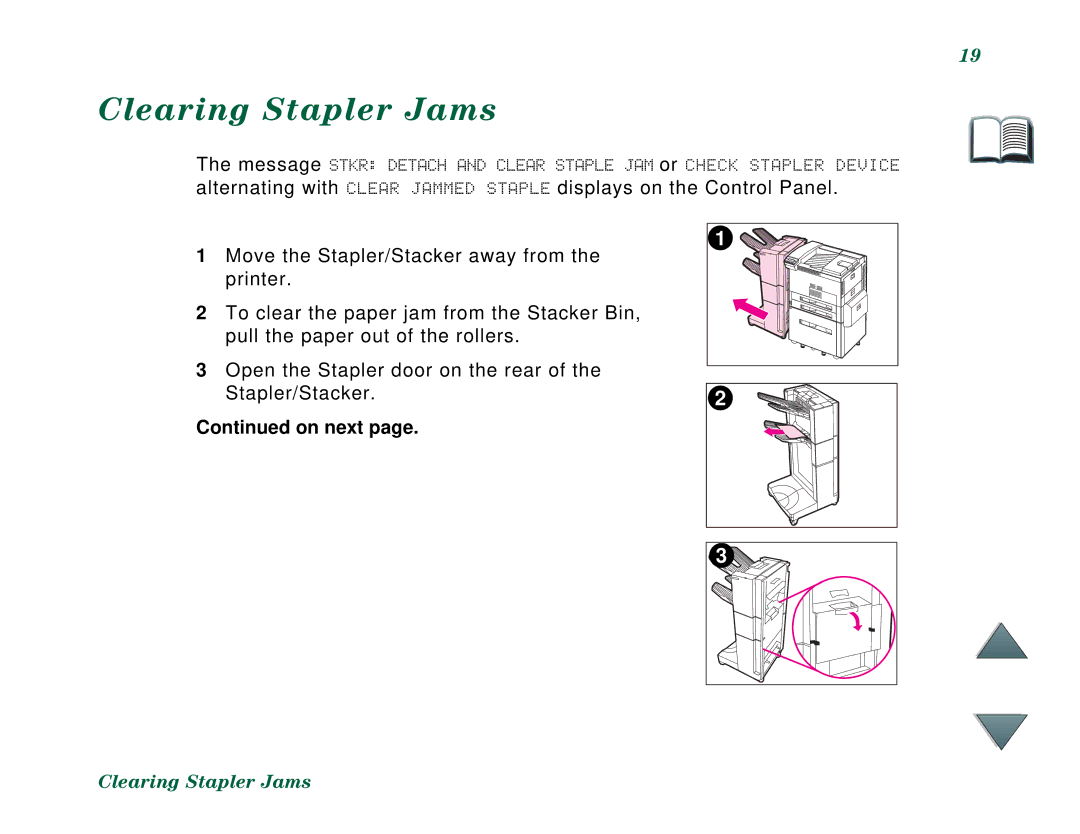 HP C4779x, C4788x manual Clearing Stapler Jams 