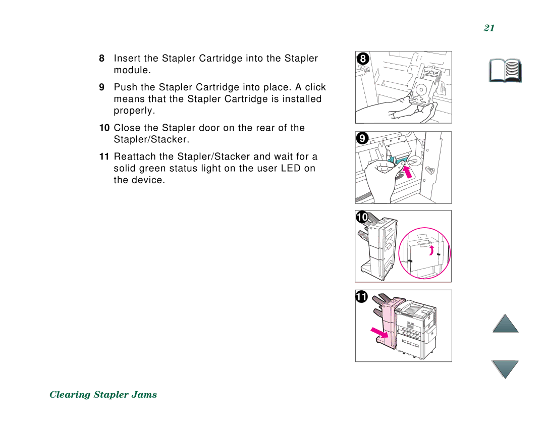 HP C4779x, C4788x manual Clearing Stapler Jams 