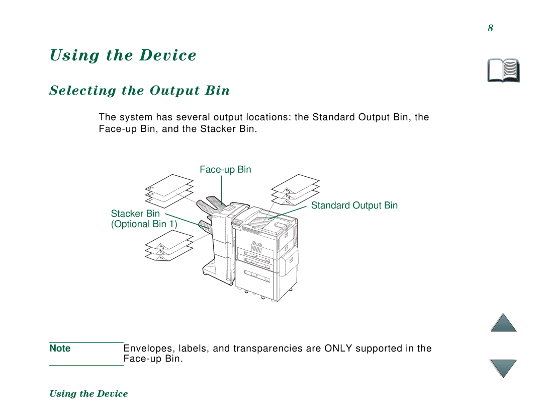 HP C4788x, C4779x manual Using the Device, Selecting the Output Bin 