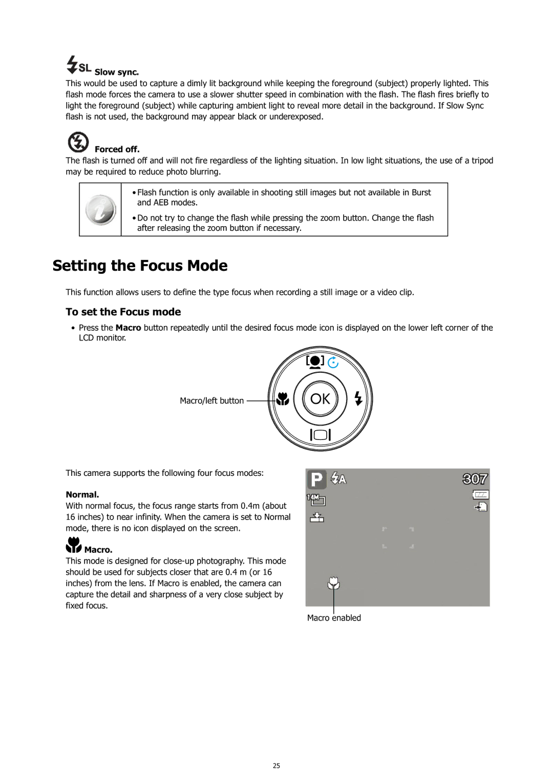 HP c500 manual Setting the Focus Mode, To set the Focus mode 