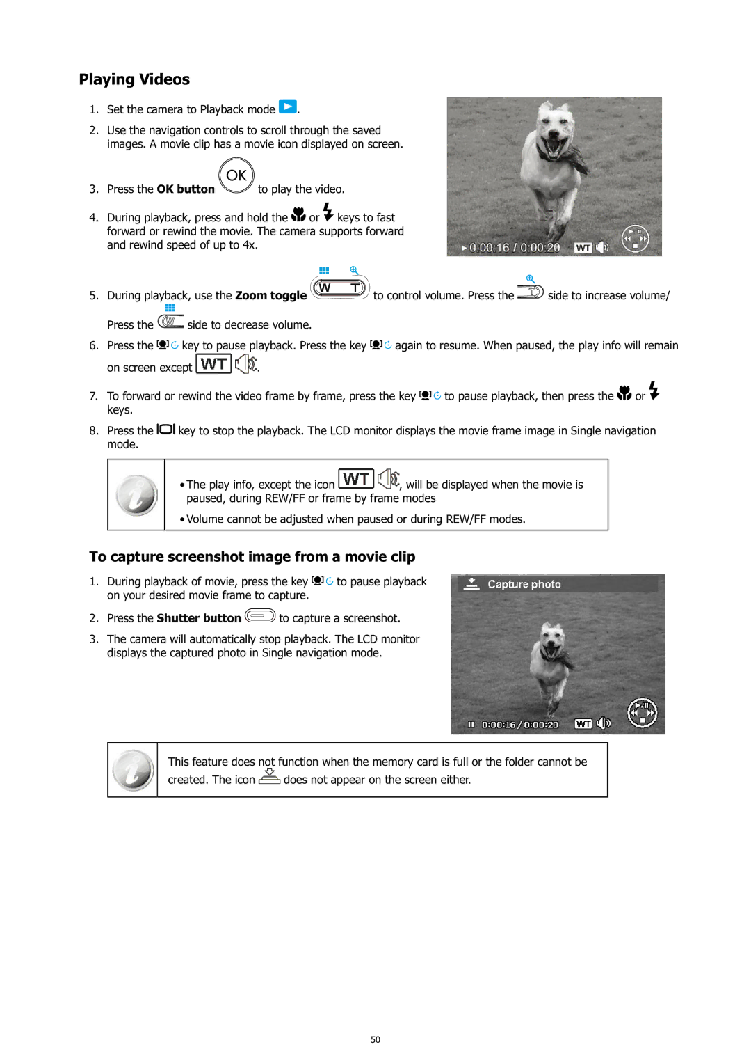 HP c500 manual Playing Videos, To capture screenshot image from a movie clip 