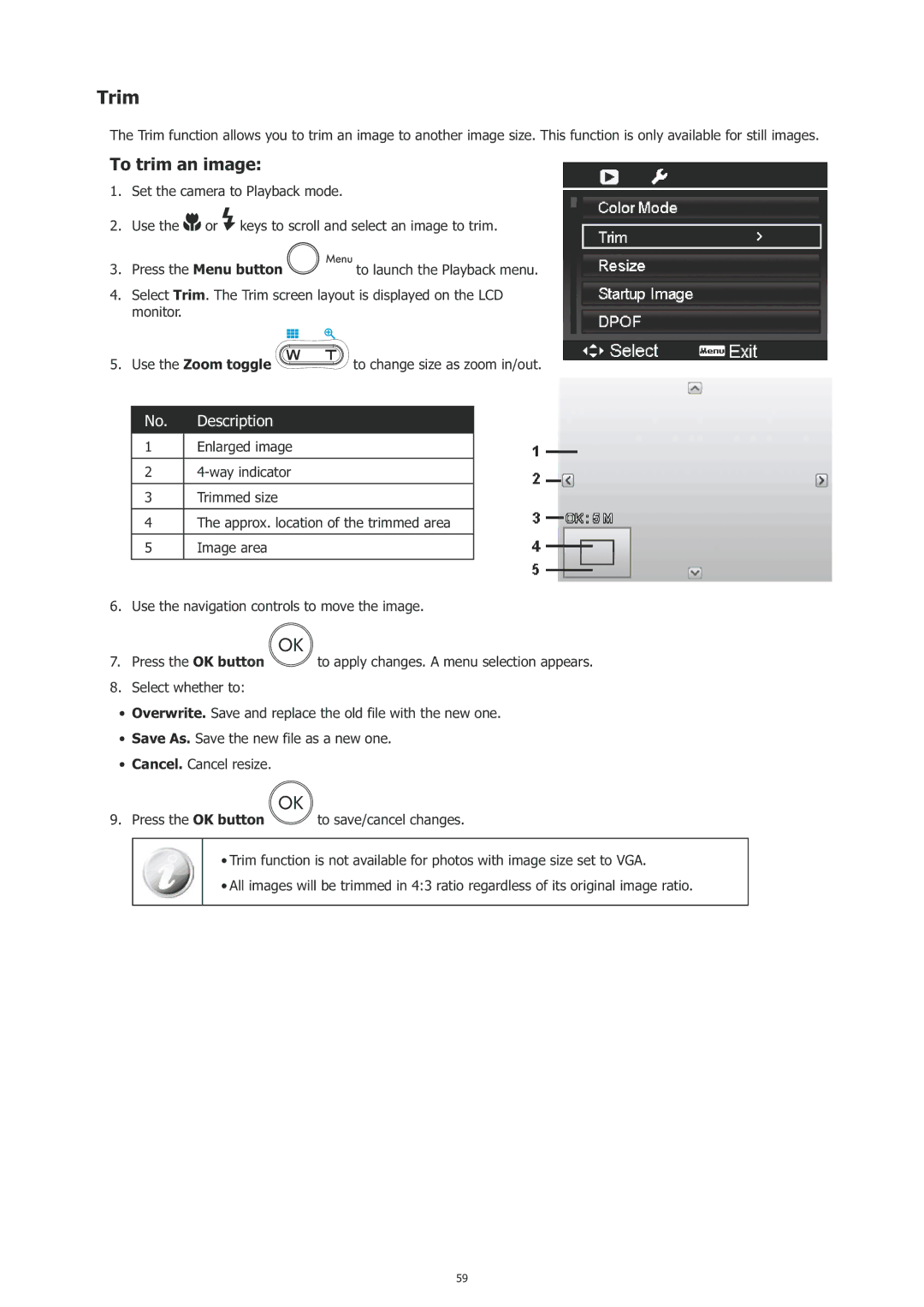 HP c500 manual Trim, To trim an image 