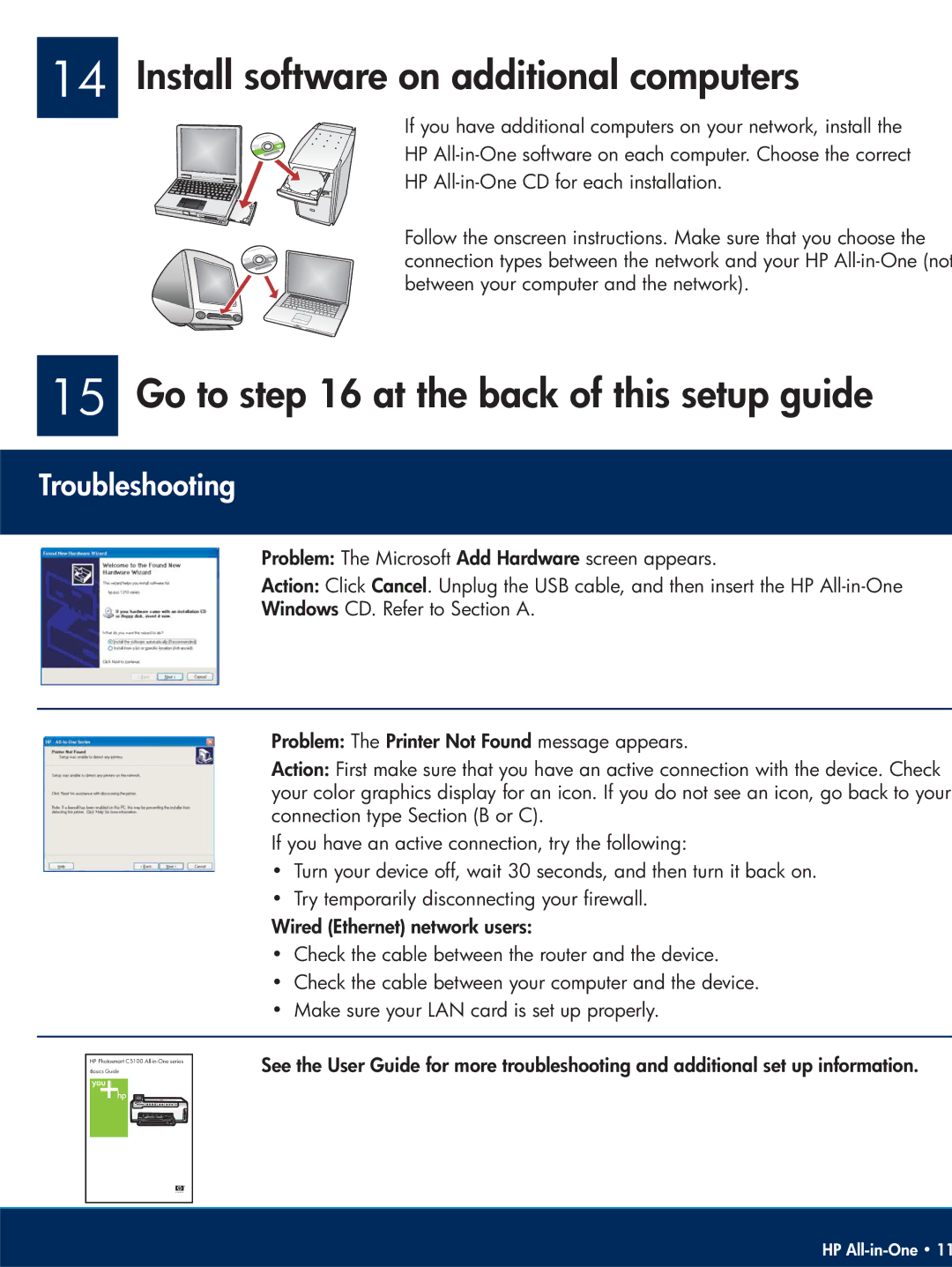 HP C5150, C5140, C5180 manual Install software on additional computers, Go to at the back of this setup guide 