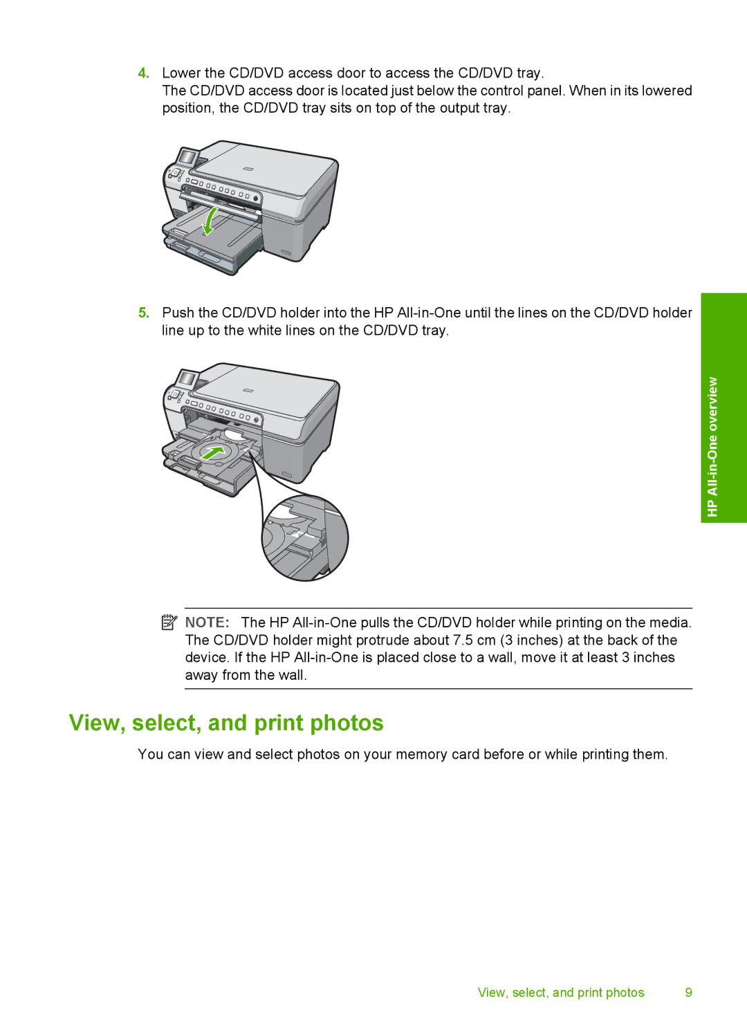 HP C5250, C5280, C5240 manual View, select, and print photos 