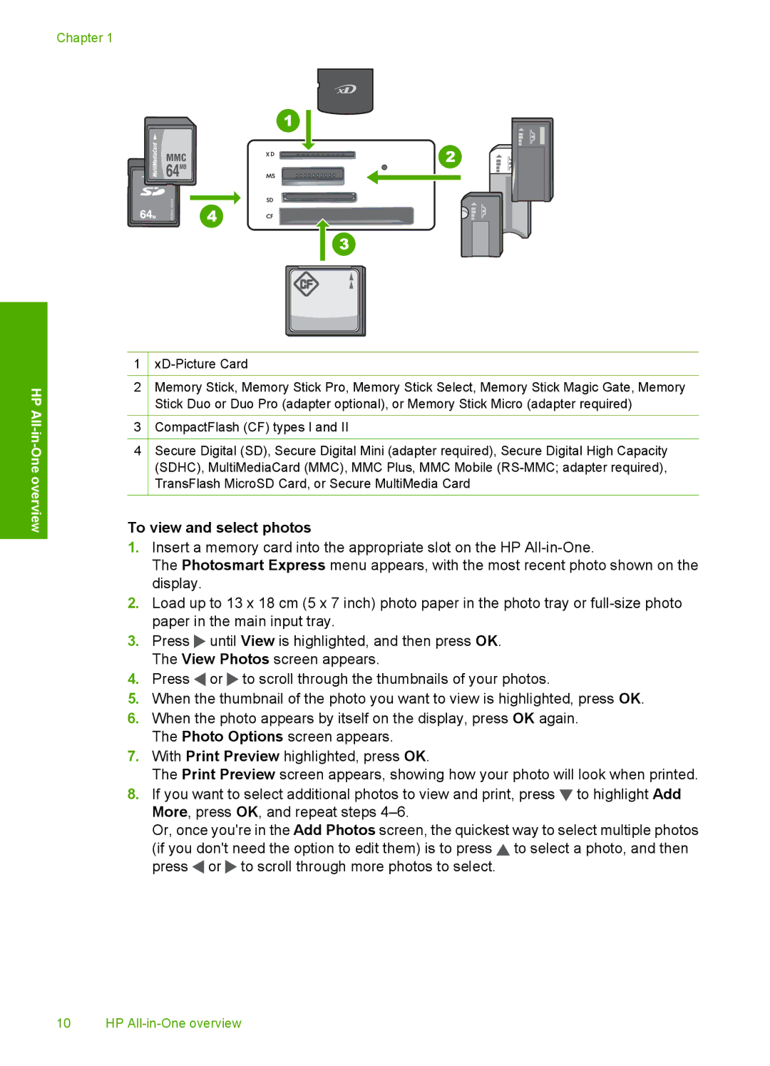 HP C5280, C5240, C5250 manual To view and select photos 