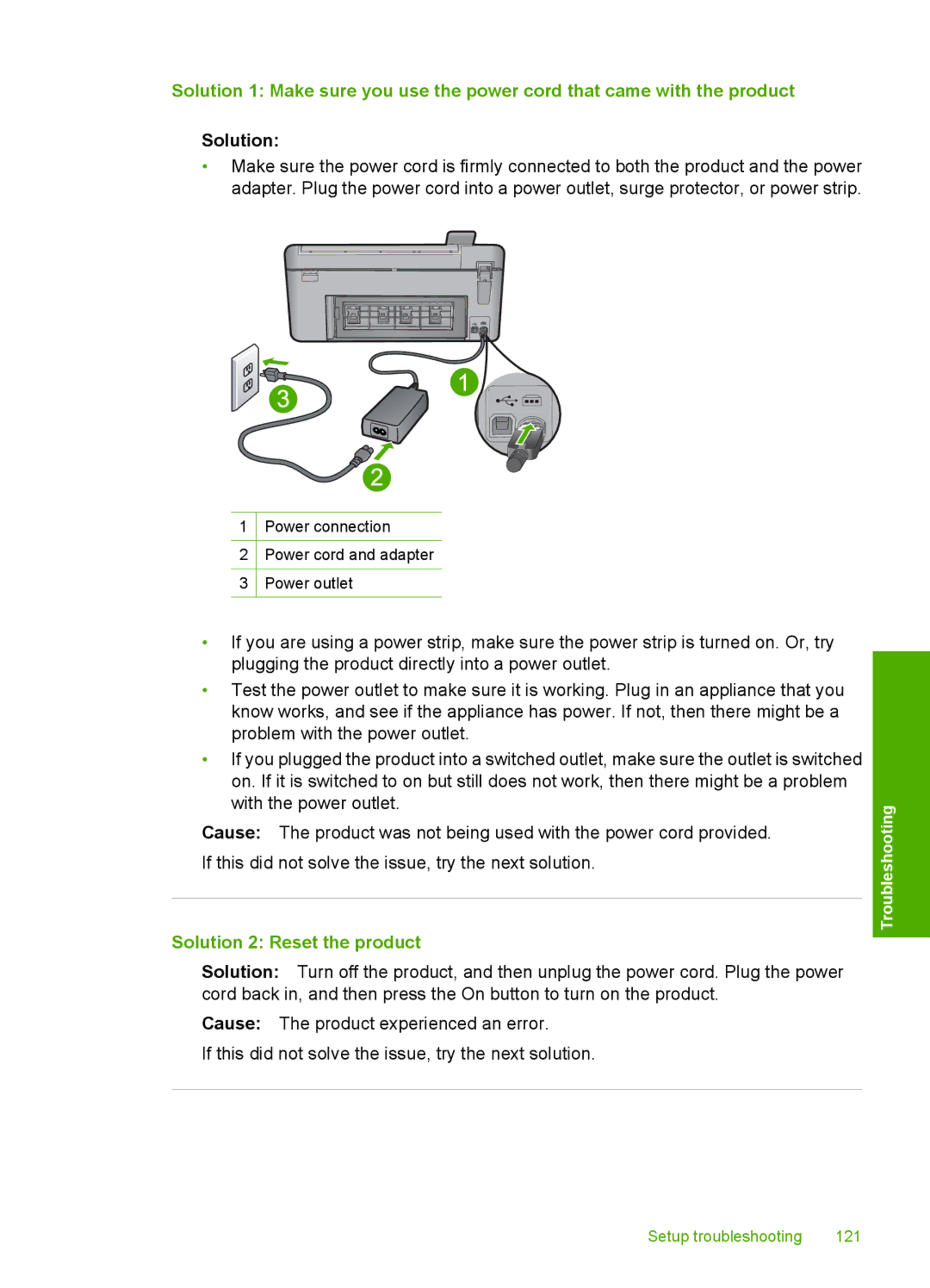 HP C5500 manual Solution 2 Reset the product 