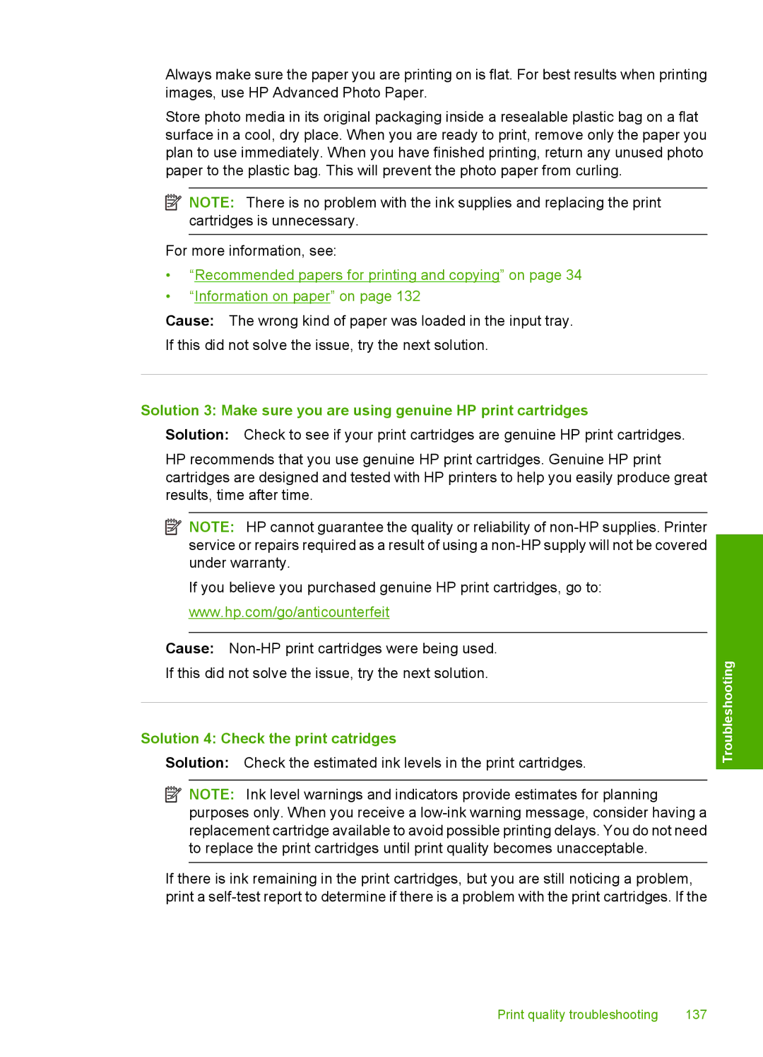 HP C5500 manual Solution 4 Check the print catridges 