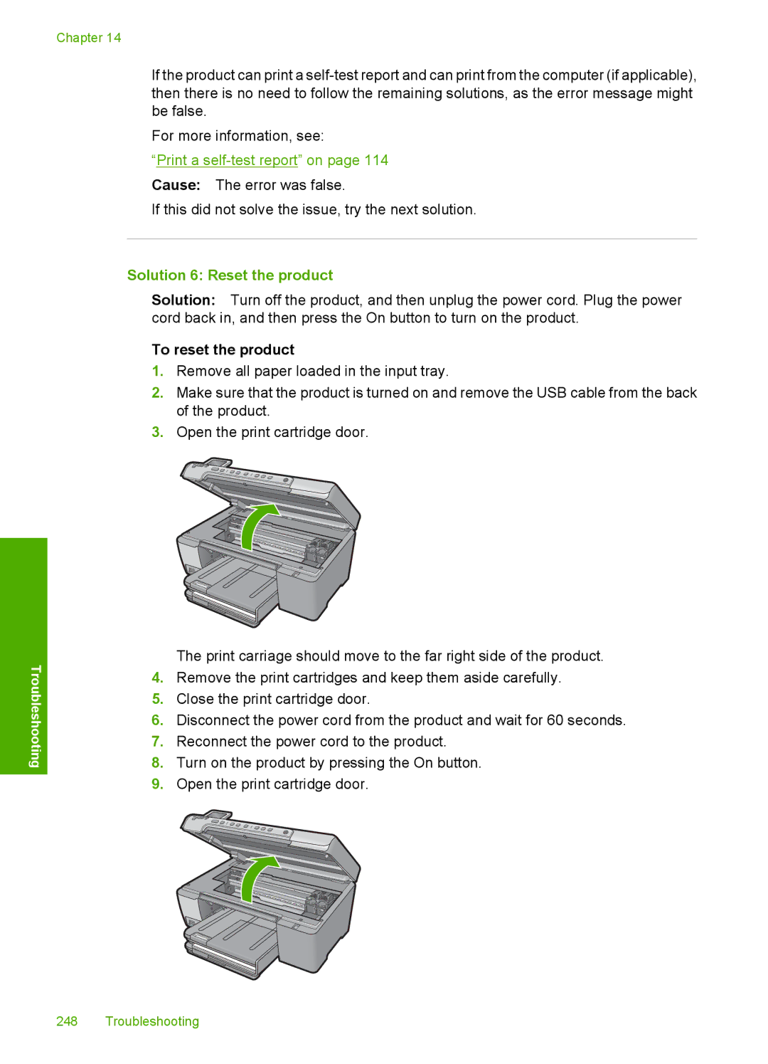 HP C5500 manual Solution 6 Reset the product 