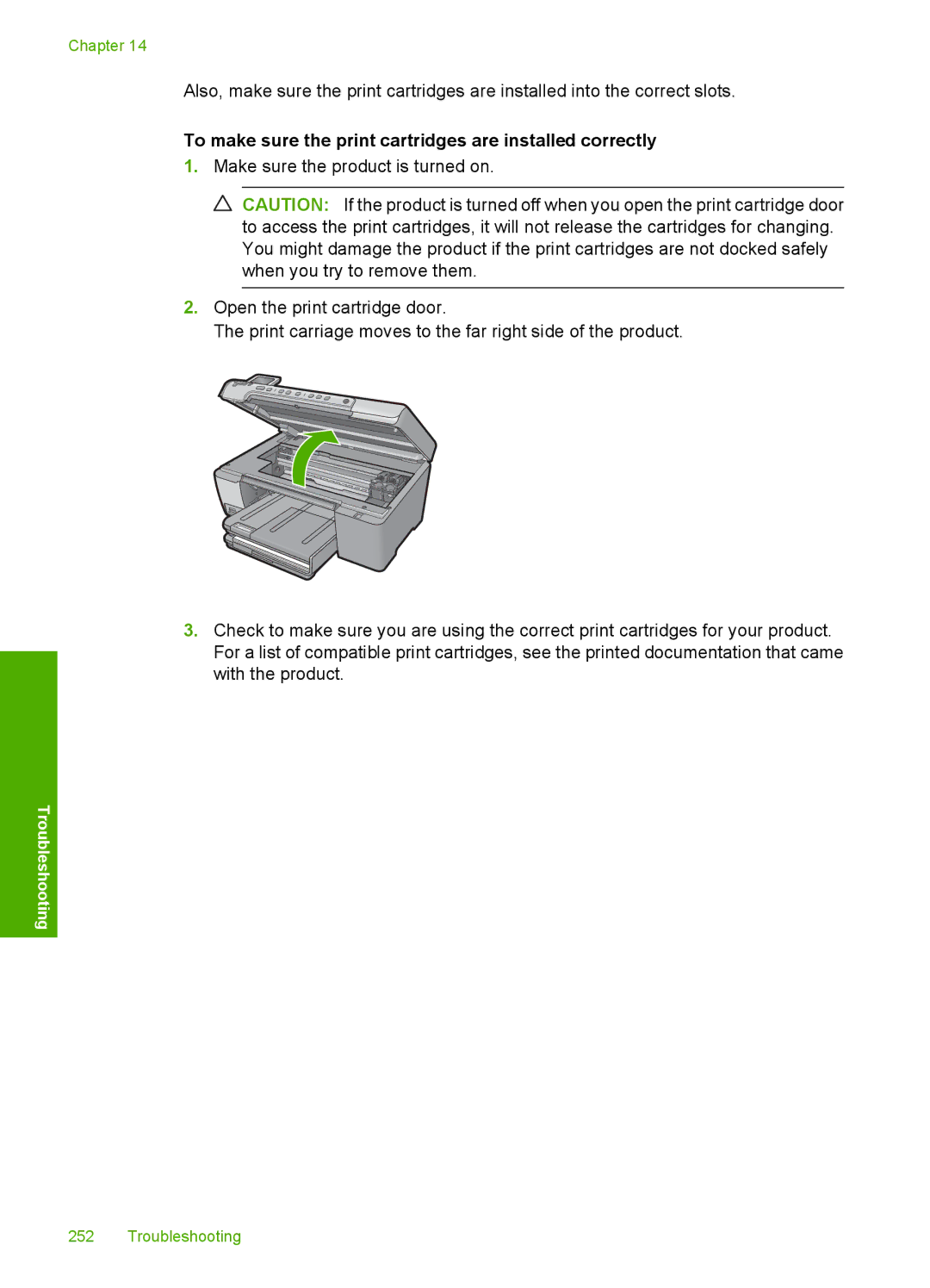 HP C5500 manual To make sure the print cartridges are installed correctly 