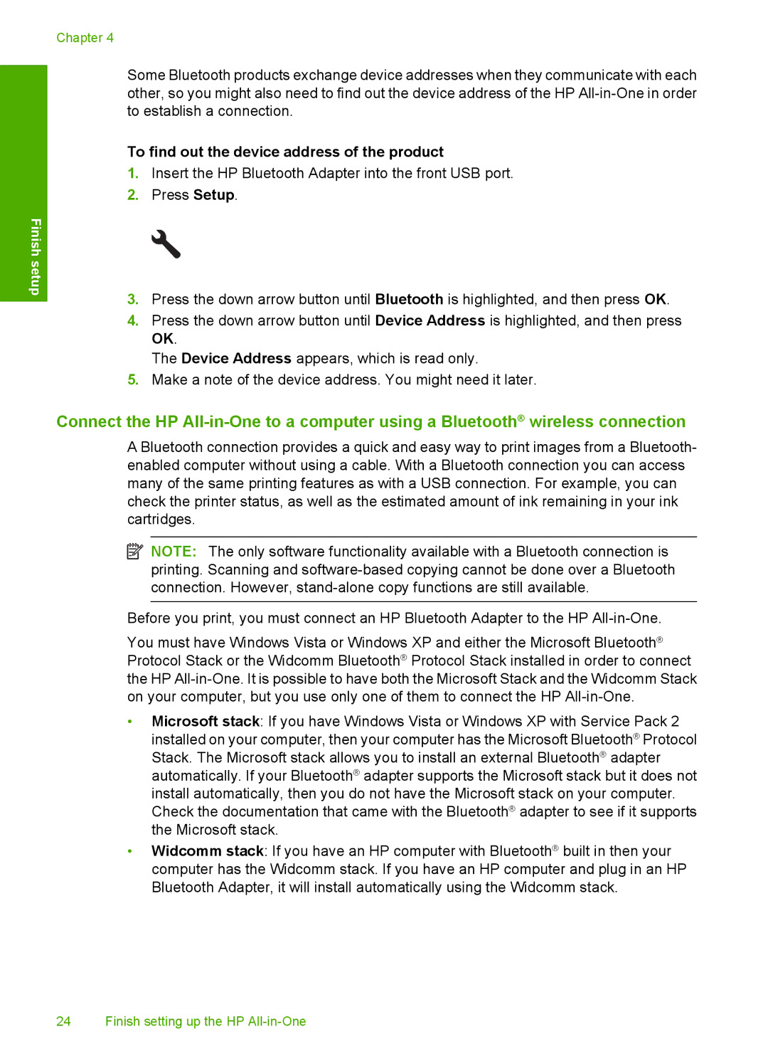 HP C5500 manual To find out the device address of the product 