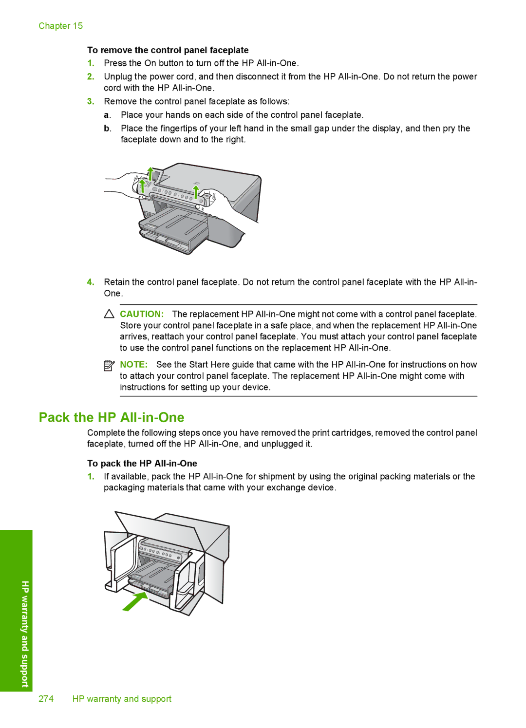 HP C5500 manual Pack the HP All-in-One 